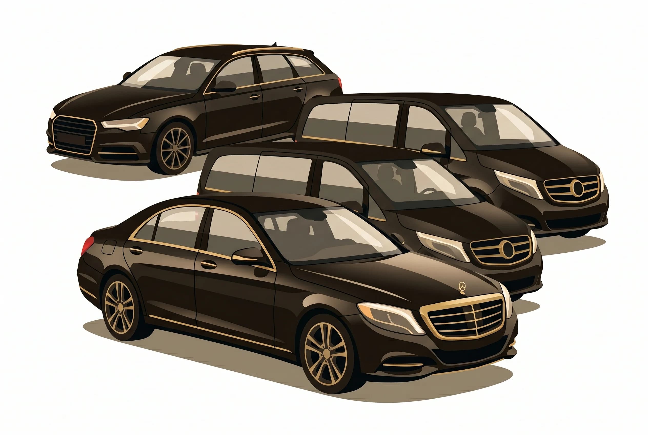 Fare 1 fleet — premium saloon, MPV, and estate vehicles